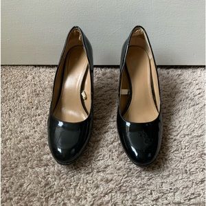 Black Patten Leather Pumps